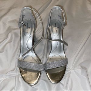 sparkly silver heels